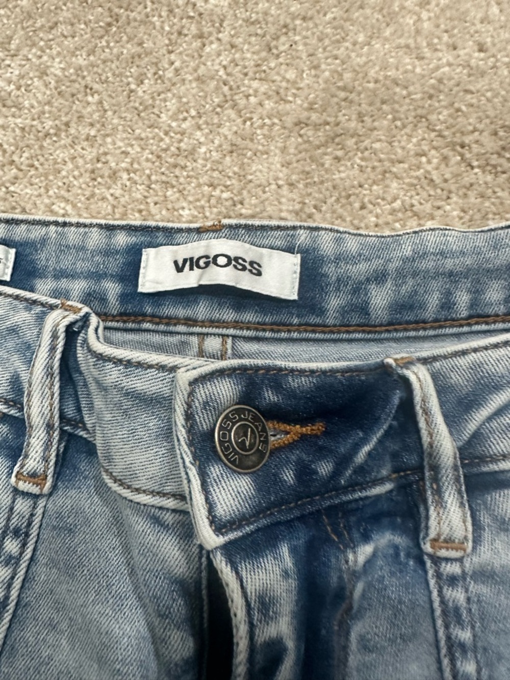 Vigoss Women's High-Rise Washed Denim Jeans - Light Blue